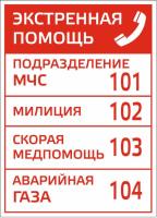 Стенд Телефоны экстренной помощи