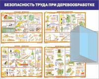 Стенд по технике безопасности 100х80 см Безопасность труда при деревообработке