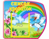 Стенд Список Кроваток Аист