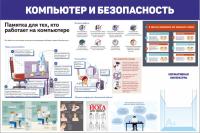 Стенд Безопасность труда при работе с компьютером 120х80 см